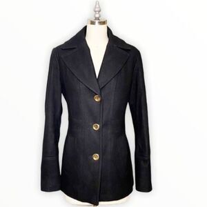 Jason Cole Black Double Breasted Wool Winter Pea Coat